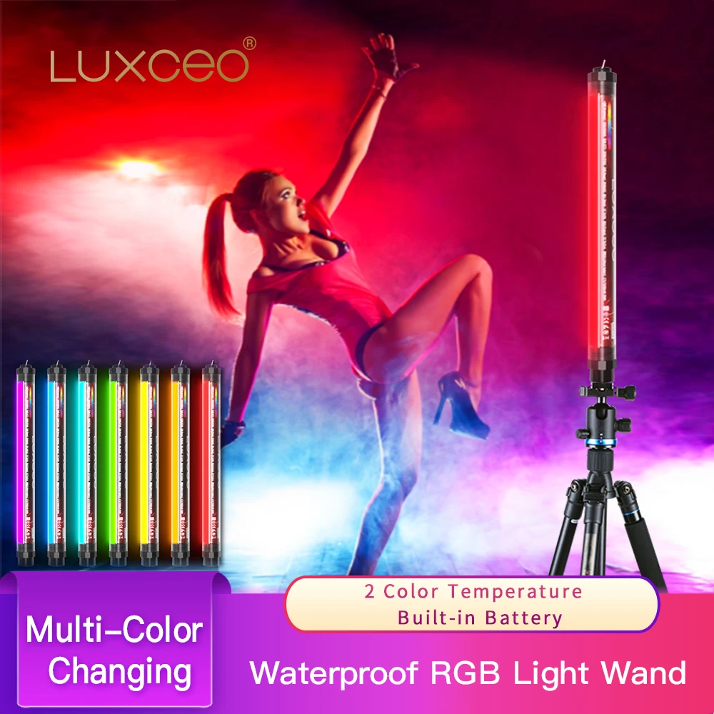 Цветная (RGB светодиодный видео светильник Водонепроницаемый Powerbank 1000LUX USB