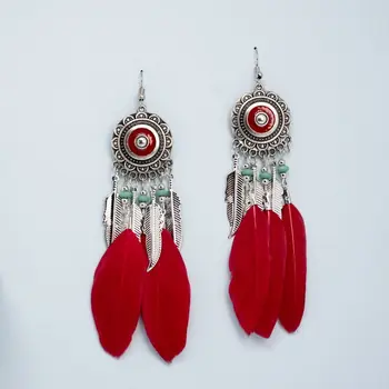 

Earrings jewelery feathers (Lock-hook, jewelery alloy, silver) 53111