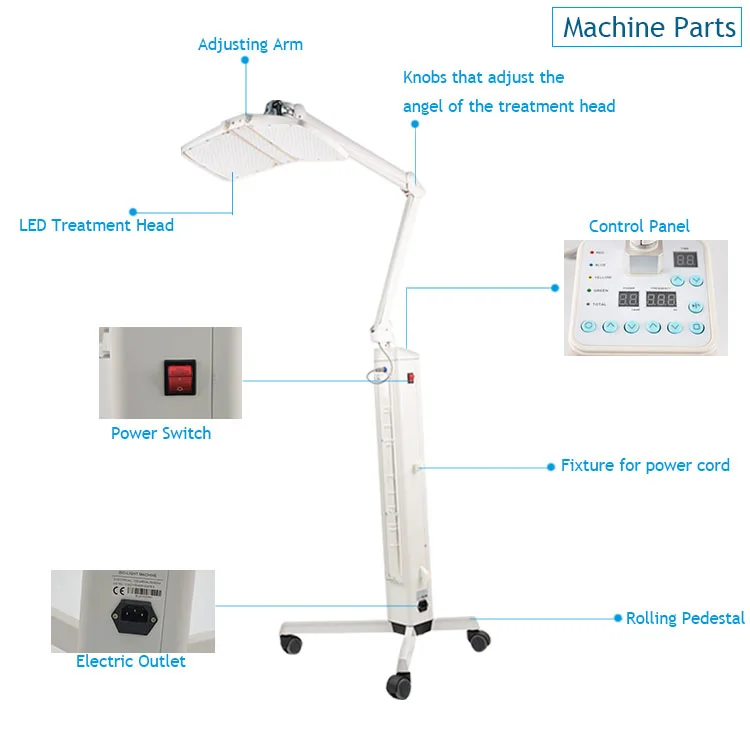 Напольная профессиональная PDT машина фотон омоложение кожи лица красный+ синий+ желтый+ зеленый светодиодный светильник терапевтическое оборудование