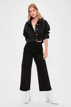 

Trendyol Black Waist Elasticized High Bel Wide Leg Jeans TWOAW20JE0193