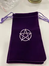 Bolsa de almacenamiento de Tarot, juego de mesa de cartas, bordado, bolsa con cordones, pentagrama, terciopelo, 1 ud.