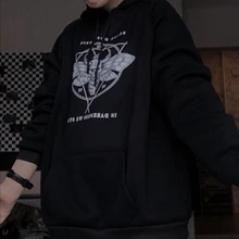 Sudadera con capucha de Devil winter para mujer, nueva oscura, punk, Vintage, Harajuku, informal, con estampado de dibujos animados, de talla grande, gótica, holgada