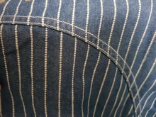 Wabash-camisa de trabajo a rayas para hombre, camisa de tela vaquera Vintage con orificios de ventilación, sin Stock