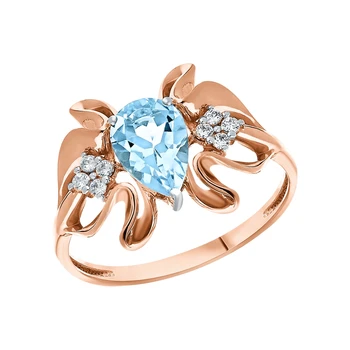 

Gold ring with Topaz and cubic zirconia sunlight sample 585