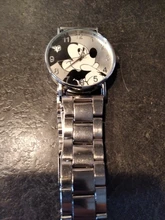 Caliente Mickey Mouse marca reloj de las mujeres con estilo de malla de acero inoxidable reloj de cuarzo Casual chica regalo Relogio reloj de los hombres