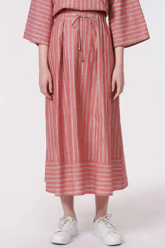

Striped Linen Textured Skirt
