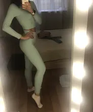 Conjunto de Yoga sin costuras de cintura alta para mujer, ropa de entrenamiento para gimnasio, ropa de Fitness, traje de Yoga de manga larga