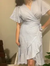 Maxi-Dress Wrap Boho Floral-Print Bodycon Ruffle High-Slit Long Sexy Hilorill Women Casual