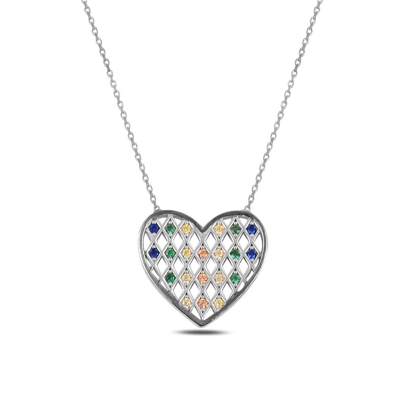 

Armagano Colorful Zircon Stone Heart Necklace