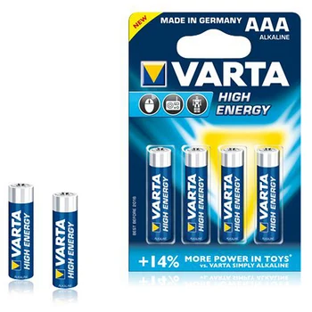 

Alkaline Battery Varta LR03 1,5 V AAA High Energy (4 pcs) Blue