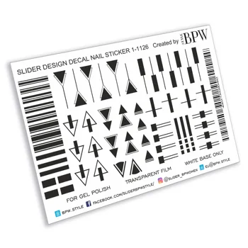 

Slider design Geometry, BPW. style, water nail sticker, sd1-1126