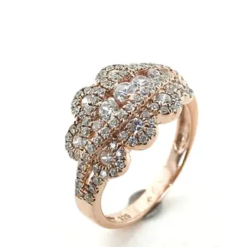 

Italian Zircon Plastering Stone Silver Arty Ring