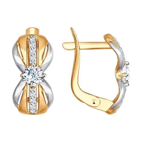 SOKOLOV earrings of gold with cubic zirconia