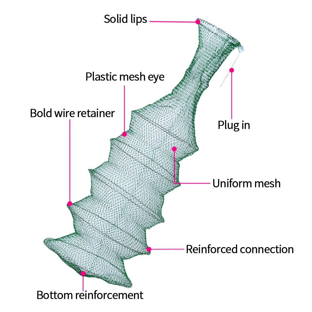 Садок для рыбалки Стальная проволока зеленая рыболовная сеть Складная рыба-сетка Складная Рыба уход за полками клетка для креветок портативная рыболовная посадочная снасть аксессуары сетка для рыбалки