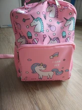 Mochila escolar para niñas, morral infantil de color rosa con estampado morado, bonito bolso escolar para guardería, impermeable, envío directo