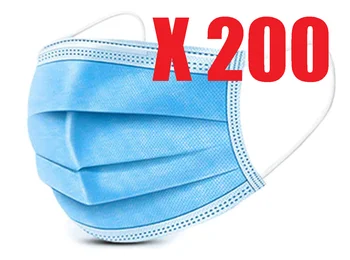 

PACK 200 protective face masks disposable 3 layers (CE-EN 149:2001 A1:2009) sent from Spain