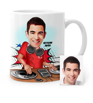

Personalized DJ Cartoon White Mug Cup
