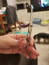 Tijeras de acero inoxidable para peluquería de perros de compañía, 6 pulgadas, curvas, con bordes afilados, para cortar el pelo de animales y gatos, para peluquero