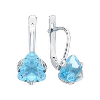

Silver earrings with sunlight crystal jewelry sample 925