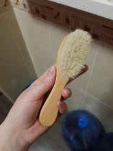 Cepillo de lana Natural para el cuidado del bebé, cepillo para bebé recién nacido, cepillo para el cabello infantil, masajeador de cabeza