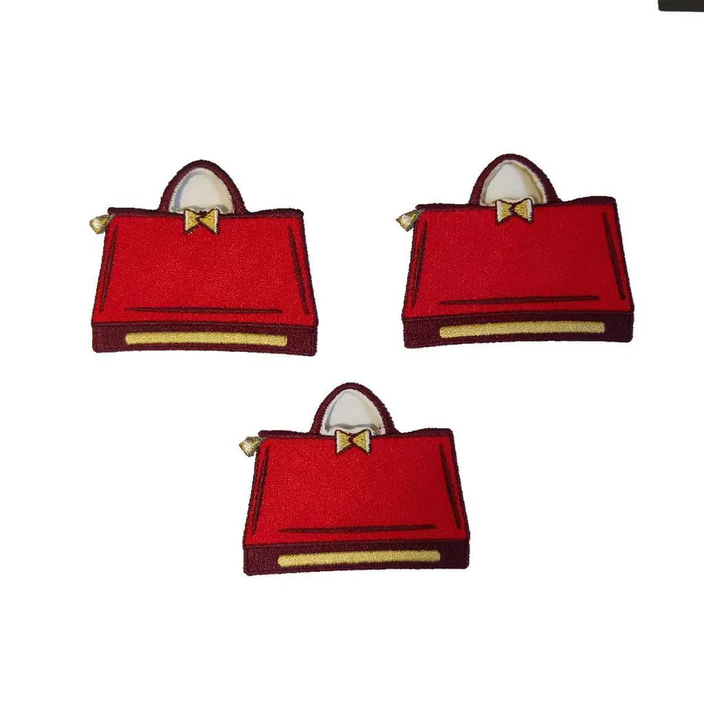 1 Piece Red Girl Woman Lady Hand Bag Shape Iron On Patch For Clothing