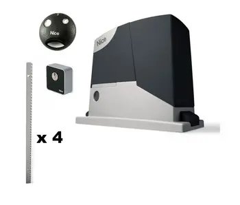 

Nice RD400 base automatic sliding gate kit with opening width up to 6 m and weight up to 400 kg.