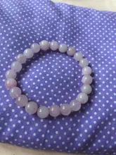 Pulsera elástica de cuarzo con piedra Natural para mujer, brazalete de color rosa en polvo, 2021