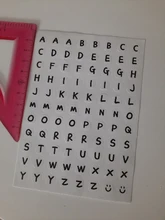 Mohamm-pegatina de corazón con letras en inglés para chica, suministros escolares, en blanco y negro, Cuenta de mano, 1 ud.