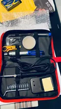 Soldering-Iron-Set-Kit Flux-Tips-Stand Electric Digital 220V 80W 110V with Tin-Wire-Tool-Bag