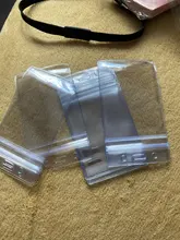 Novedad, 10 unidades/lote, bolsa de plástico de vinilo transparente Vertical para tarjetas de identificación, funda, insignia, soporte, accesorios