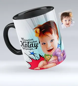 

Personalized Baby Caricature Of Black Mug cup-1