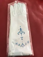 Guantes para juegos de disfraces de princesa para niñas, accesorios para vestido de Elsa y Anna, guantes de lazo estampados, manopla de encaje, suministros de juego de hadas para niños