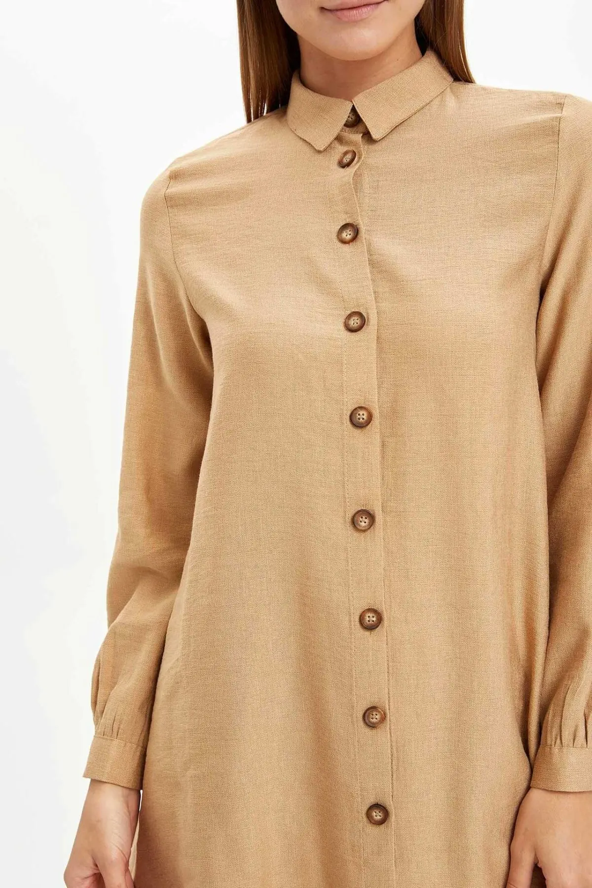 Дефакто Женская тканая Tunic M2562AZ19AU с длинным рукавом| |