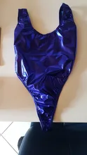 Bañador de látex sin mangas para mujer, de corte alto traje de baño, aspecto húmedo, charol, Tanga corporal, ropa de baño, gimnasia, bañador Maillot