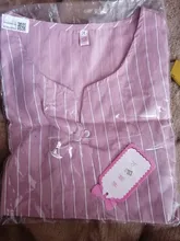 Blusa de verano a rayas con manga corta, camisa con botones y cuello redondo para mujer