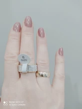 Anillo de acero de estilo Retro Vintage para mujer, joyería de 5 fila de cristales transparentes, anillos de boda de compromiso de acero inoxidable a la moda, gran oferta