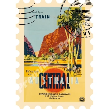 

Australia souvenir magnet vintage tourist poster