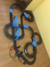 Coche de carreras teledirigido con Control remoto, vehículo eléctrico de carreras de 1:64, con ranura para vía férrea de electrificación, juguete para 4 coches