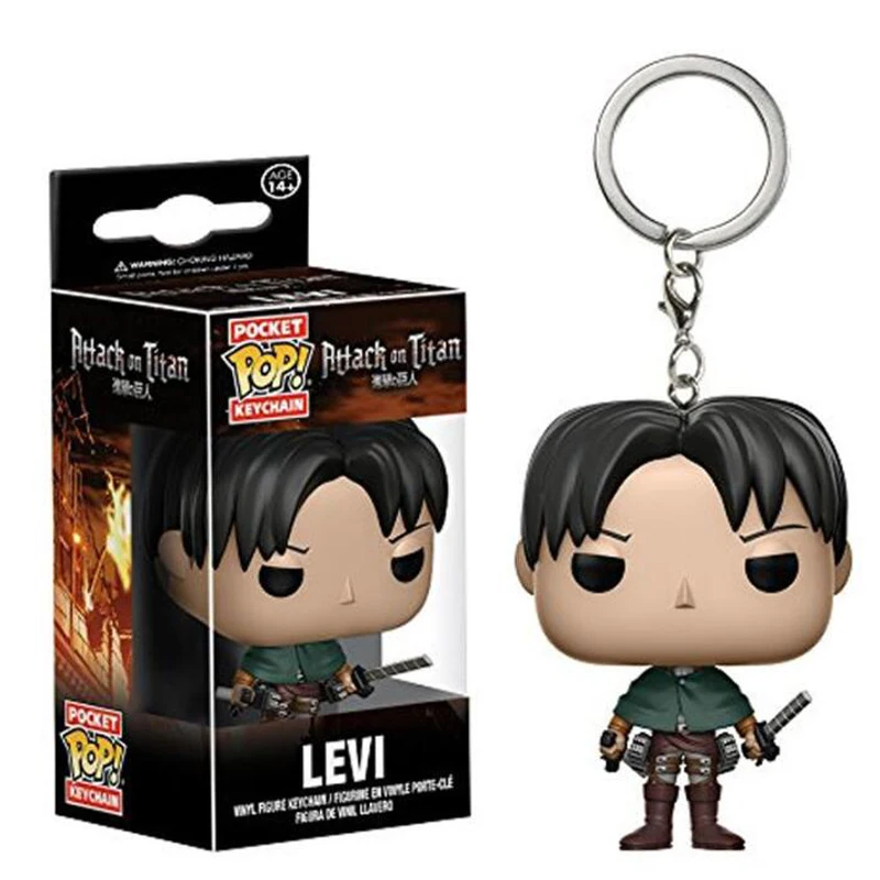 Funko Pop Pocket Attack on Titan Keychain Levi Action Figure Toy