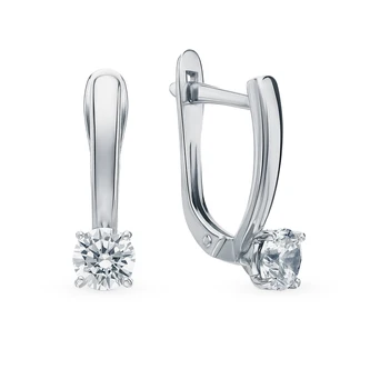 

Silver earrings with cubic zirconia sunlight sample 925