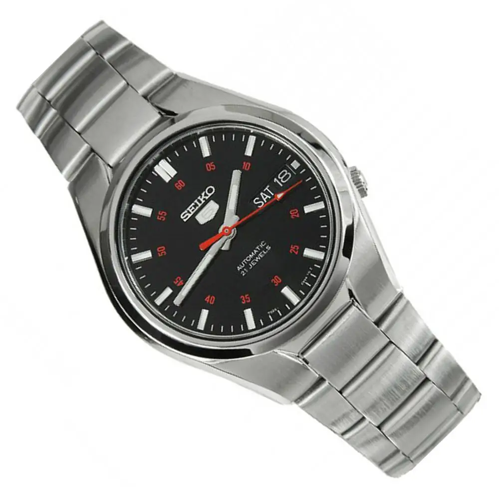Мужские часы Seiko 5 Sport SNK617K1 черный циферблат 37 мм стальной ремешок  | Наручные часы | АлиЭкспресс