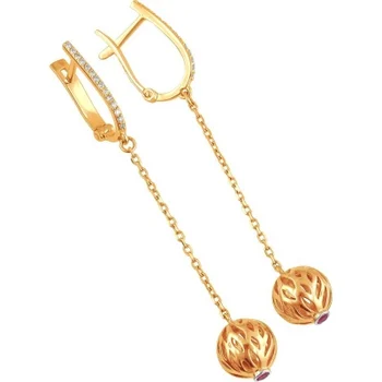 

Esthete earrings with diamonds and rubies in red gold