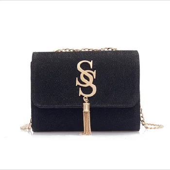 

2019 NEW Fashion women shoulder bag trend letter tassel chain messenger bag