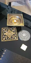 Floor Drains Strainer-Cover Bathroom-Deodorant Euro Antique Brass Square Grate-Waste