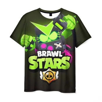 

Men's T-shirt 3D Brawl Stars virus 8 bit