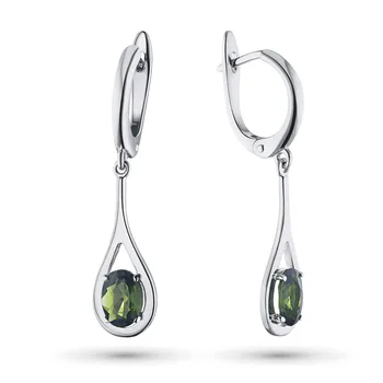 

Earrings from silver with chrome diopside э06с031966