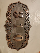 Placa de puerta de plástico ABS para Hotel, placa de puerta personalizada con número de casa de imitación de Metal, bronce, para apartamento, Villa, placa de puerta