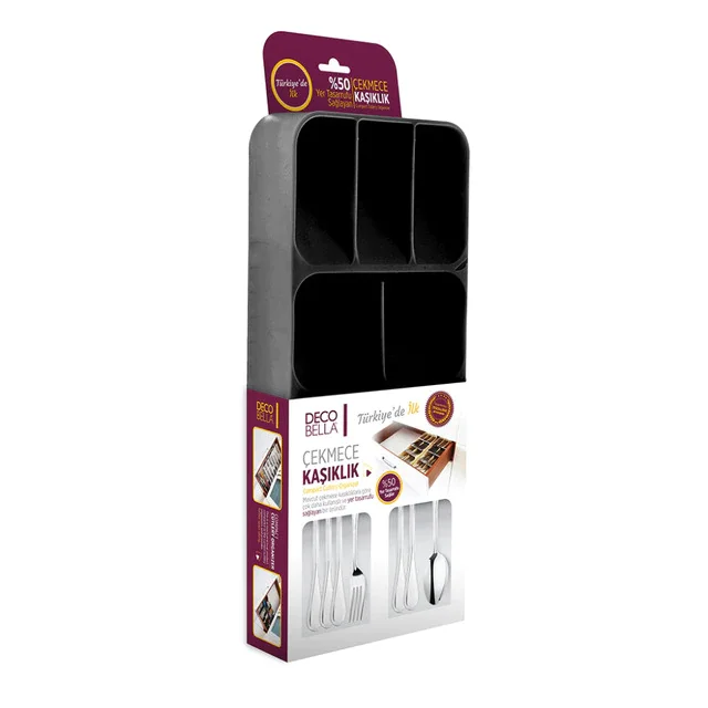 Sertar pentru tacâmuri, organizator de bucătărie, cutie de depozitare, despărțitor de lingură, container pentru tavă de bucătărie pentru ustensile, suport pentru dulap