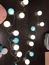 Garland-Lights String Fairy-Lights-Decoration Cotton-Ball Xmas Wedding-Party Holiday