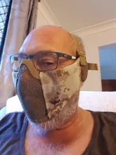 Nueva táctica máscaras de Airsoft Paintball CS plegable media cara de acero de bajo carbono de malla de estilo militar cómodo oreja máscara protectora